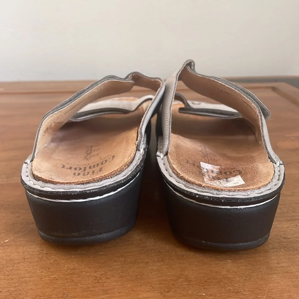 Finn Comfort Gray Slide Sandals Size 41